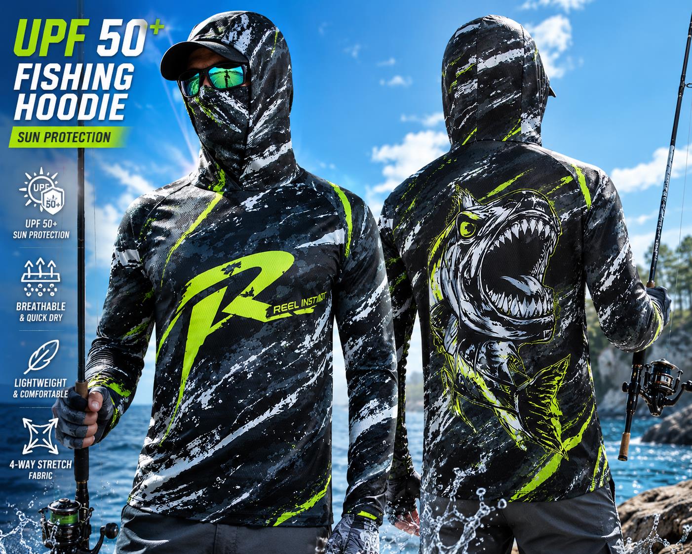Men's Hooded Fishing Shirt UPF - Fishing Hoodie recension och pris