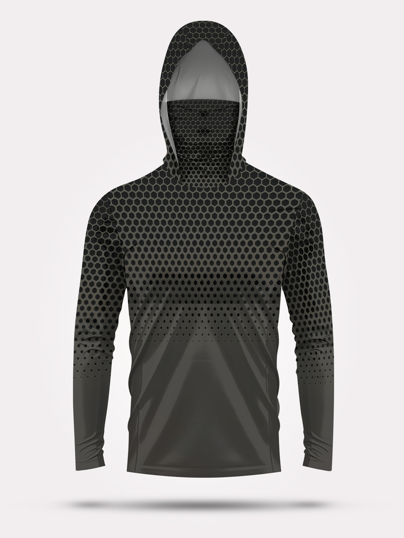 Grey Gradient Honeycomb Men Fi - Fishing Hoodie recension och pris