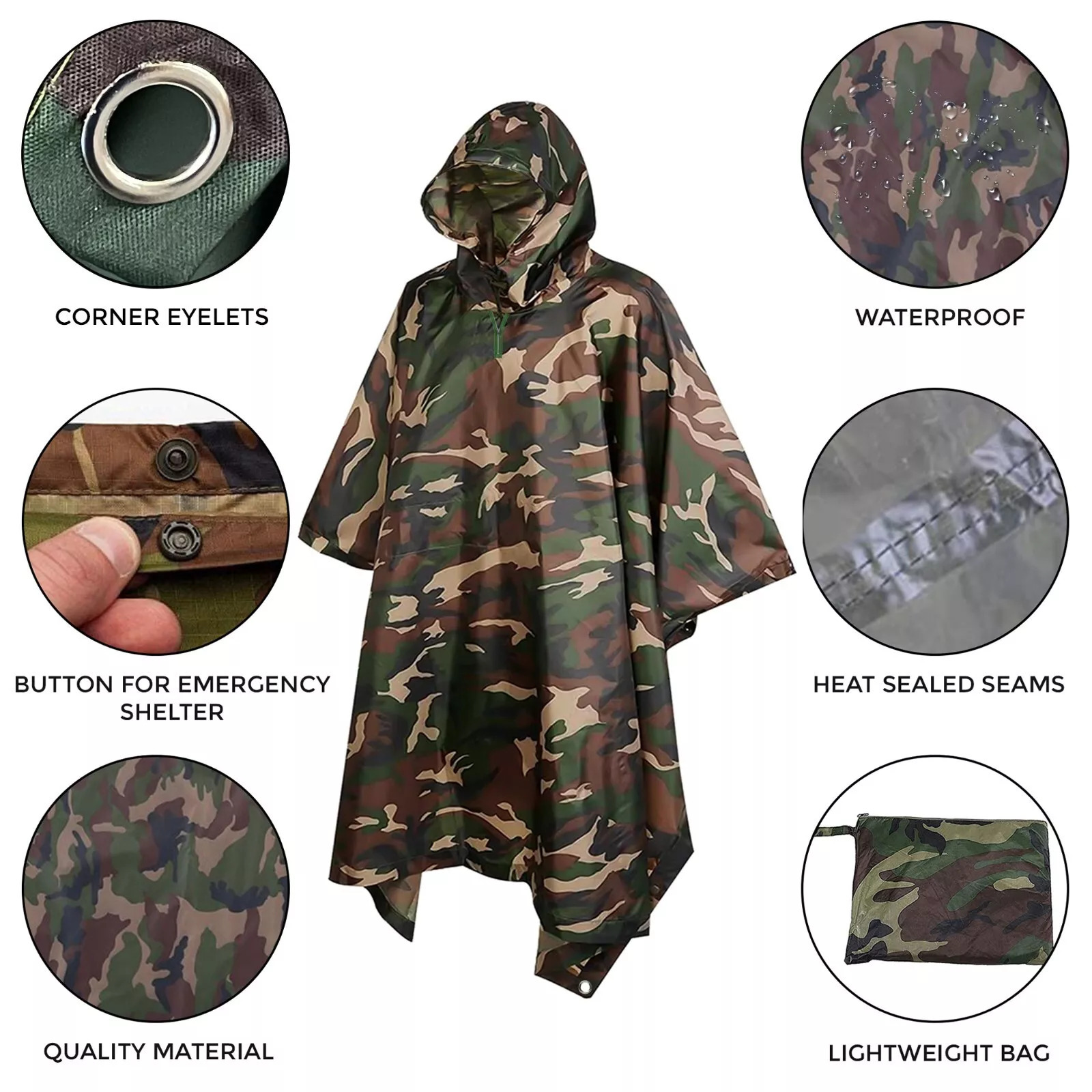 Camouflage Rain Cloak Full Bod - Fishing Rain Suit recension och pris